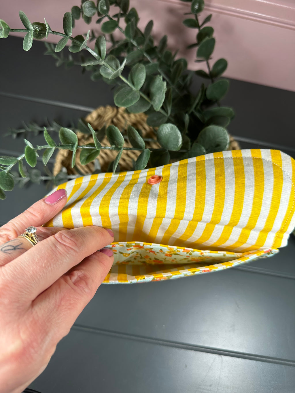 spring vibes quilted fabric wallet