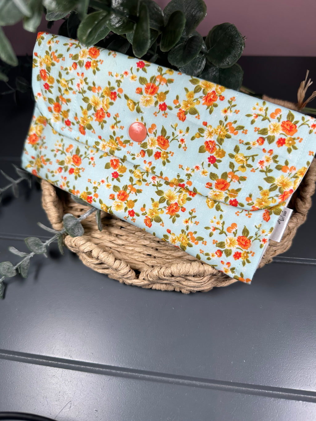 spring vibes quilted fabric wallet