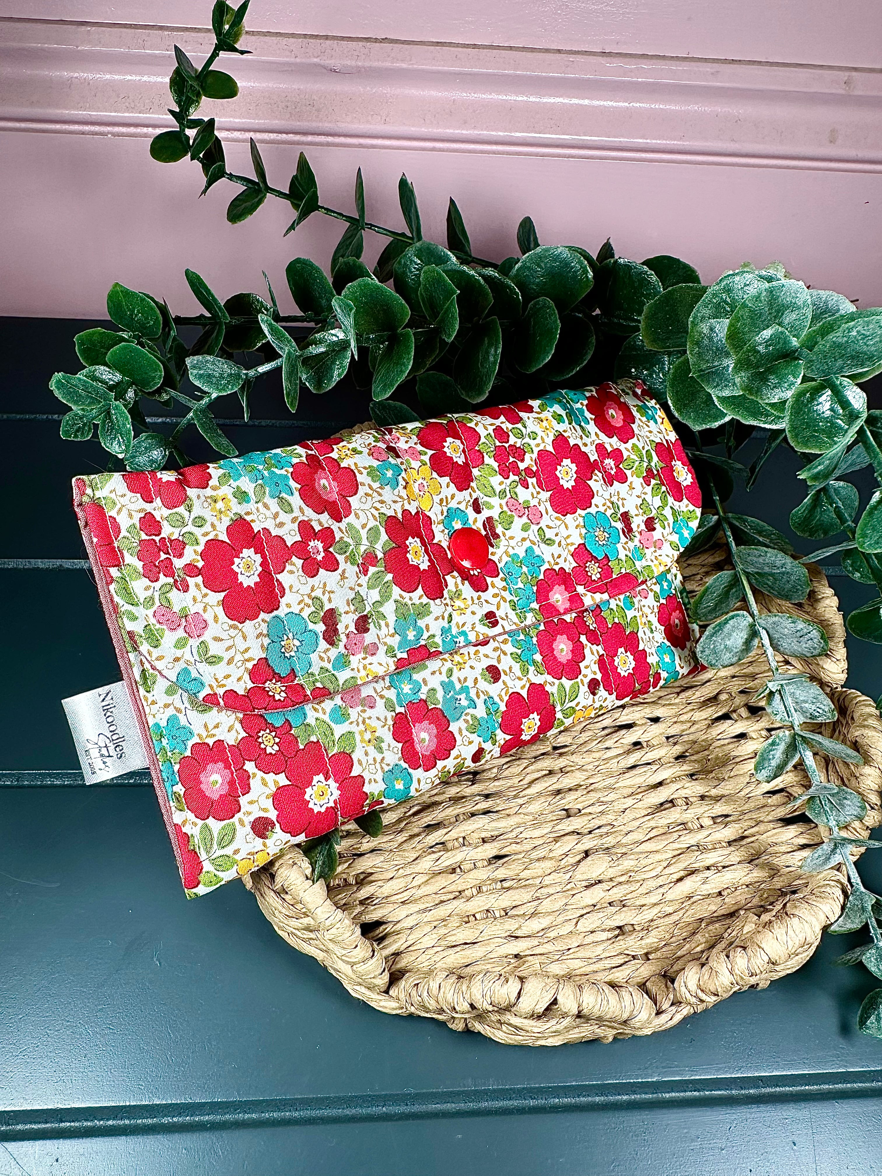 Red floral wallet