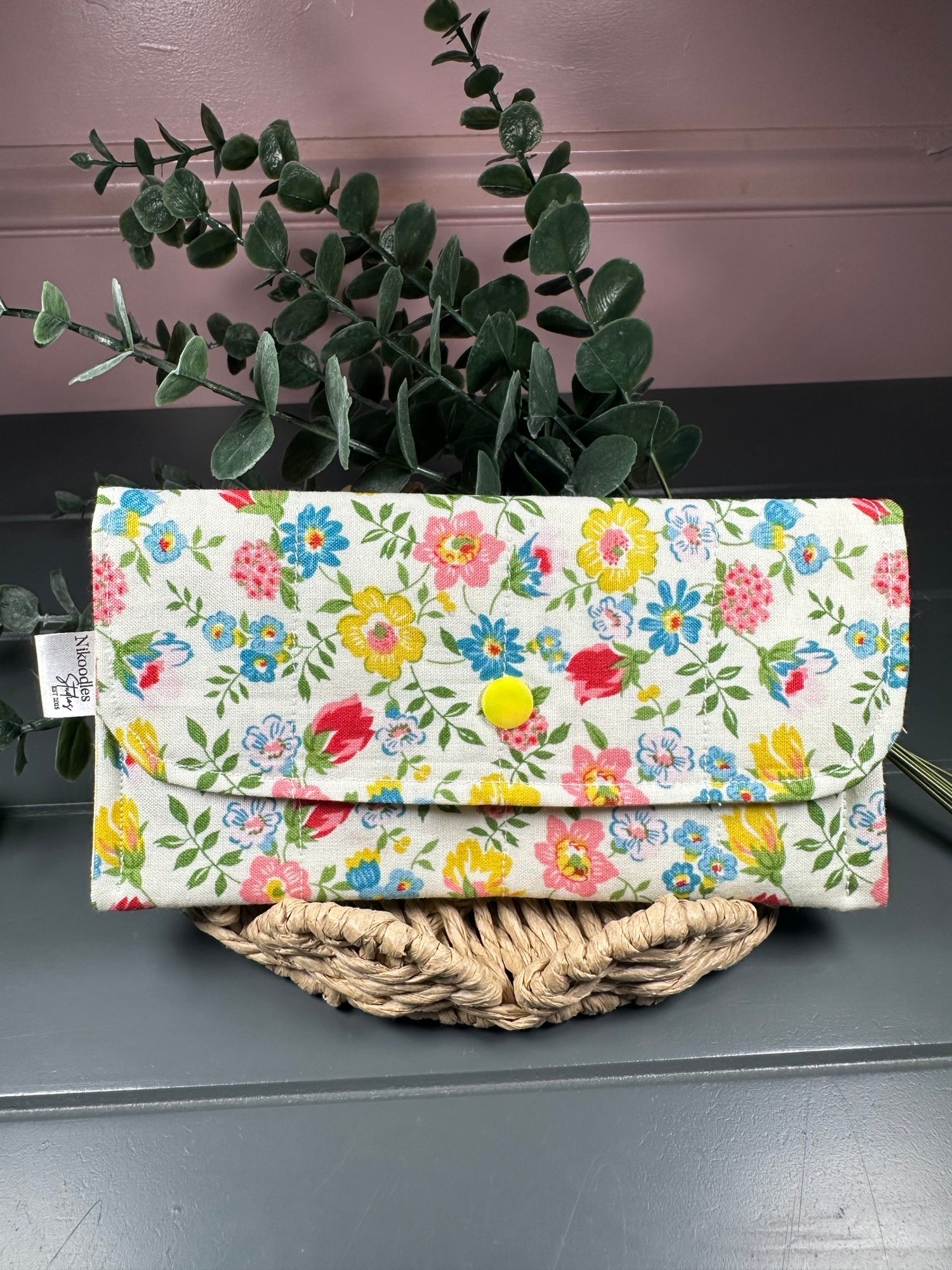 Summer vibes quilted fabric wallet