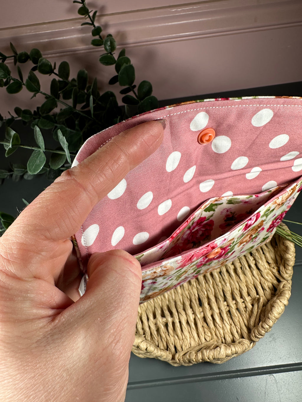 cottage fabric quilted wallet