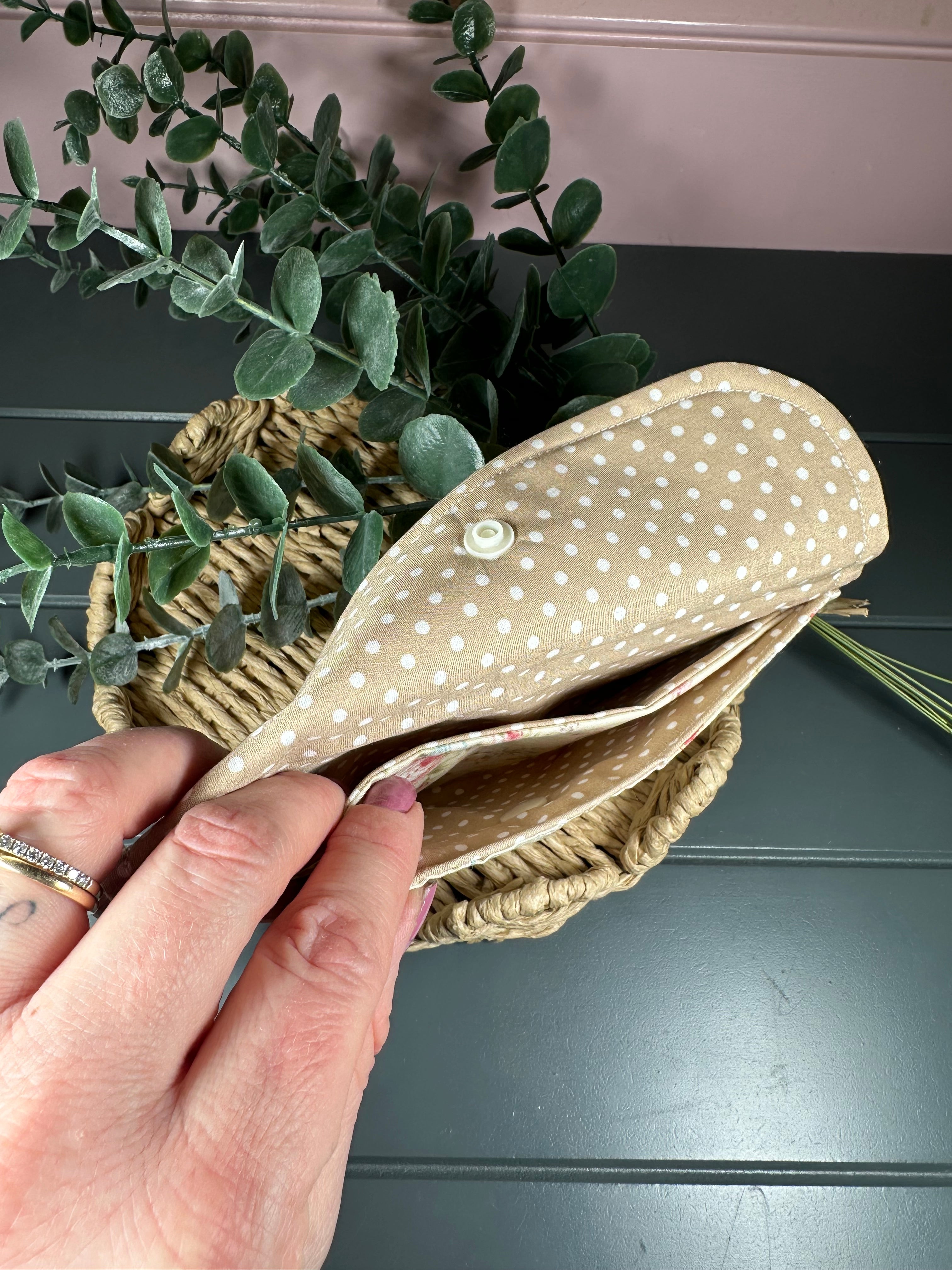 Vintage quilted fabric wallet