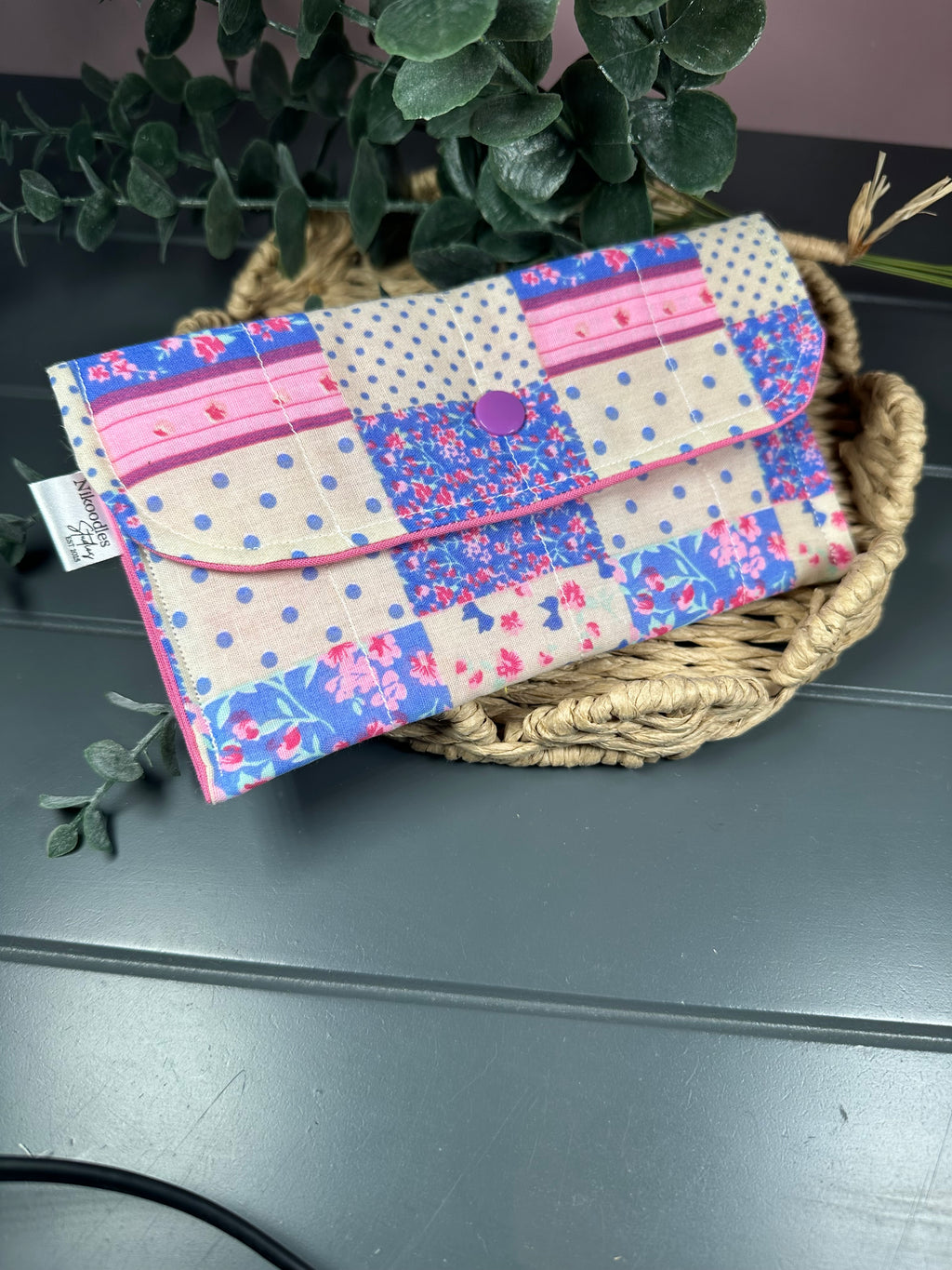 picnic fabric quilted wallet