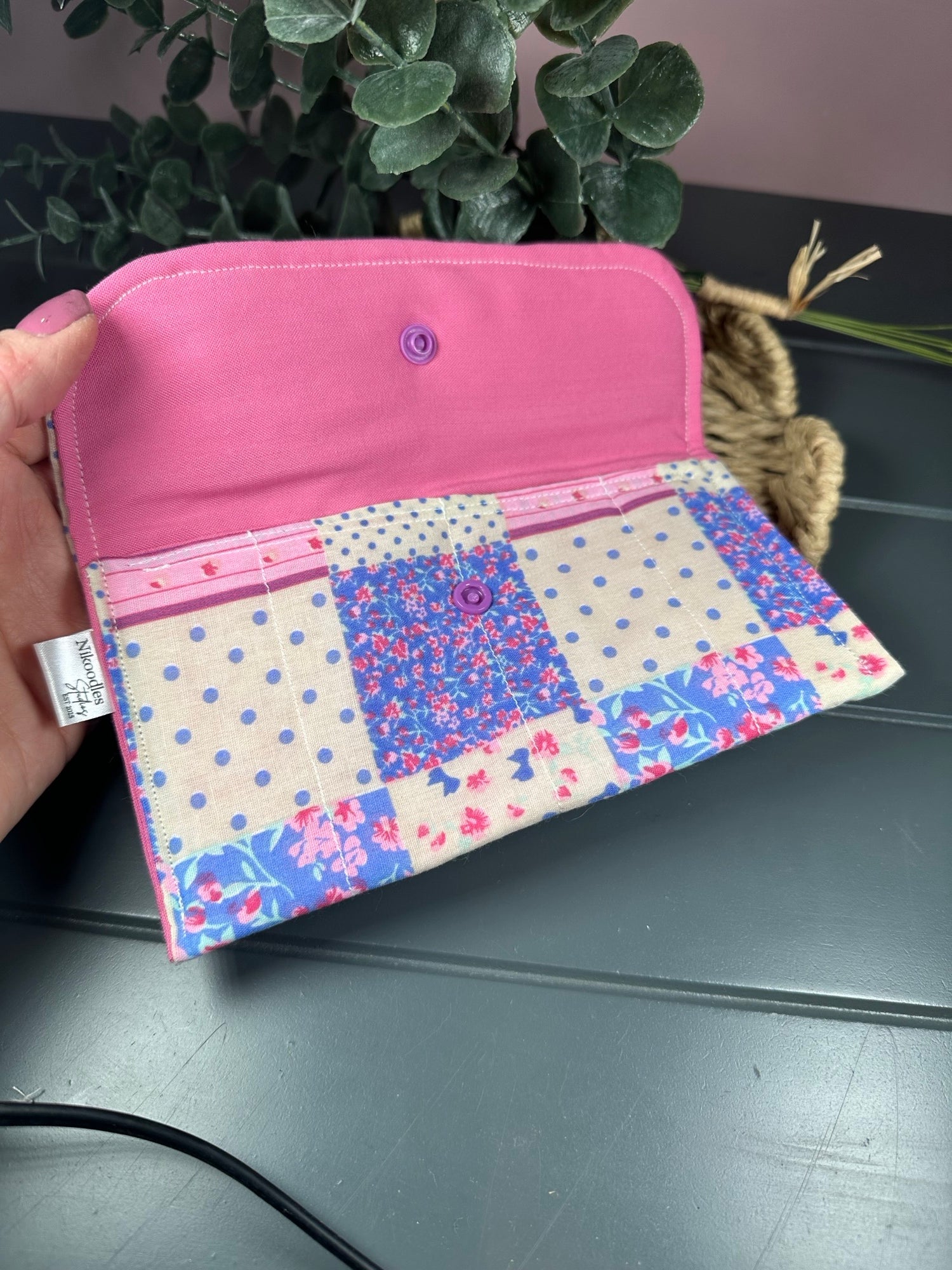picnic fabric quilted wallet