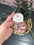 Green floral quilted airpod case