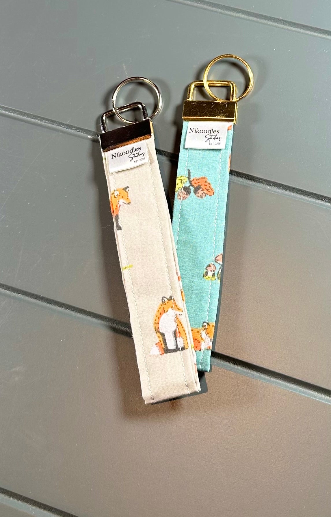 Fox and friends wristlet keychains