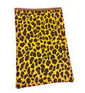 Quilted leopard print book sleeve