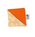 Orange floral fabric corner bookmark