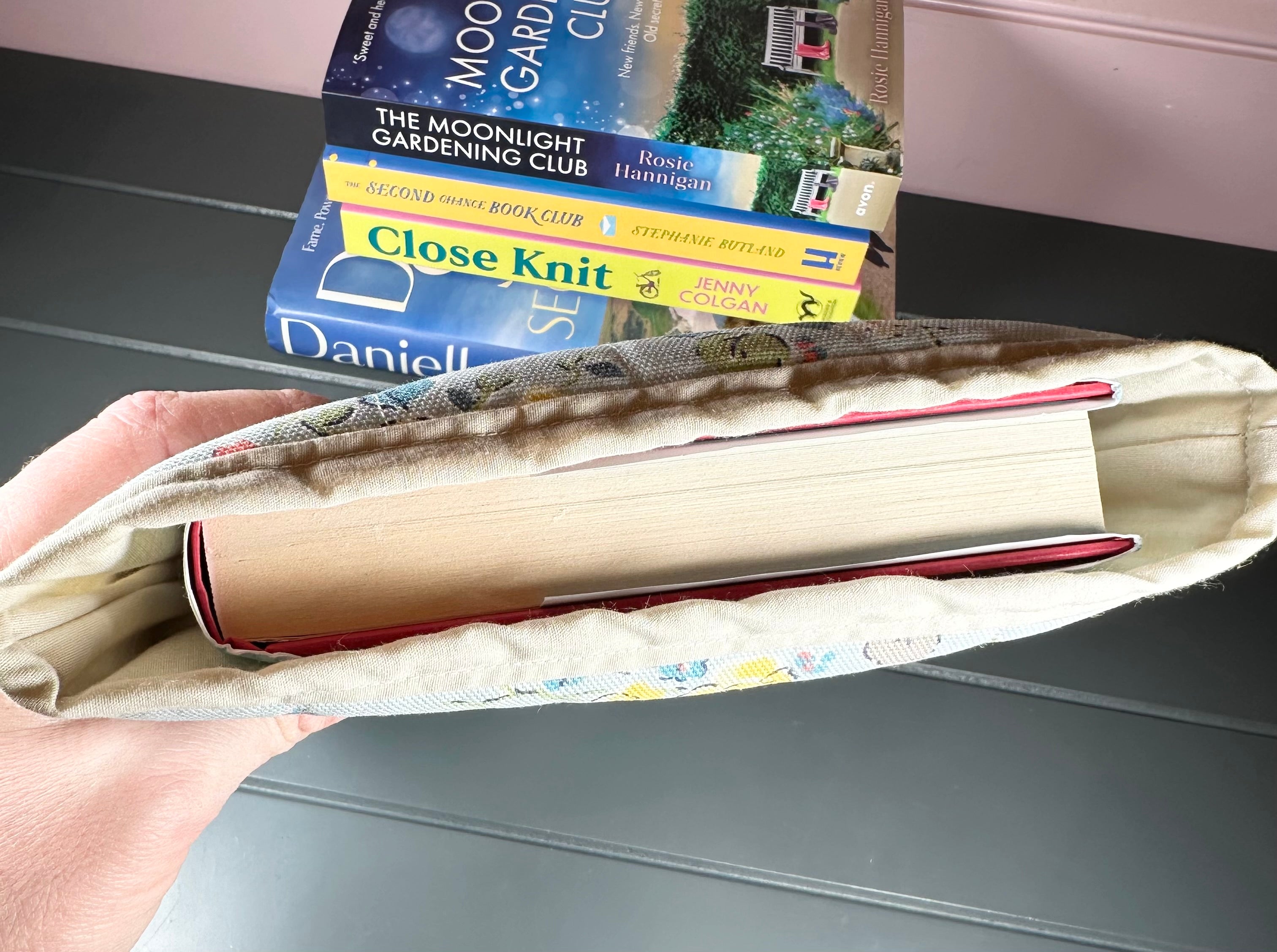 Blue floral book sleeve