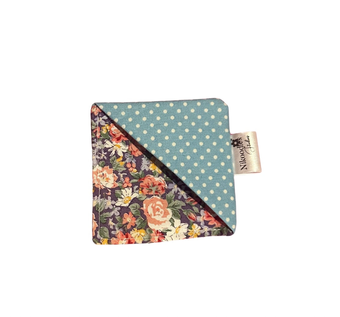 Purple/blue floral corner bookmark