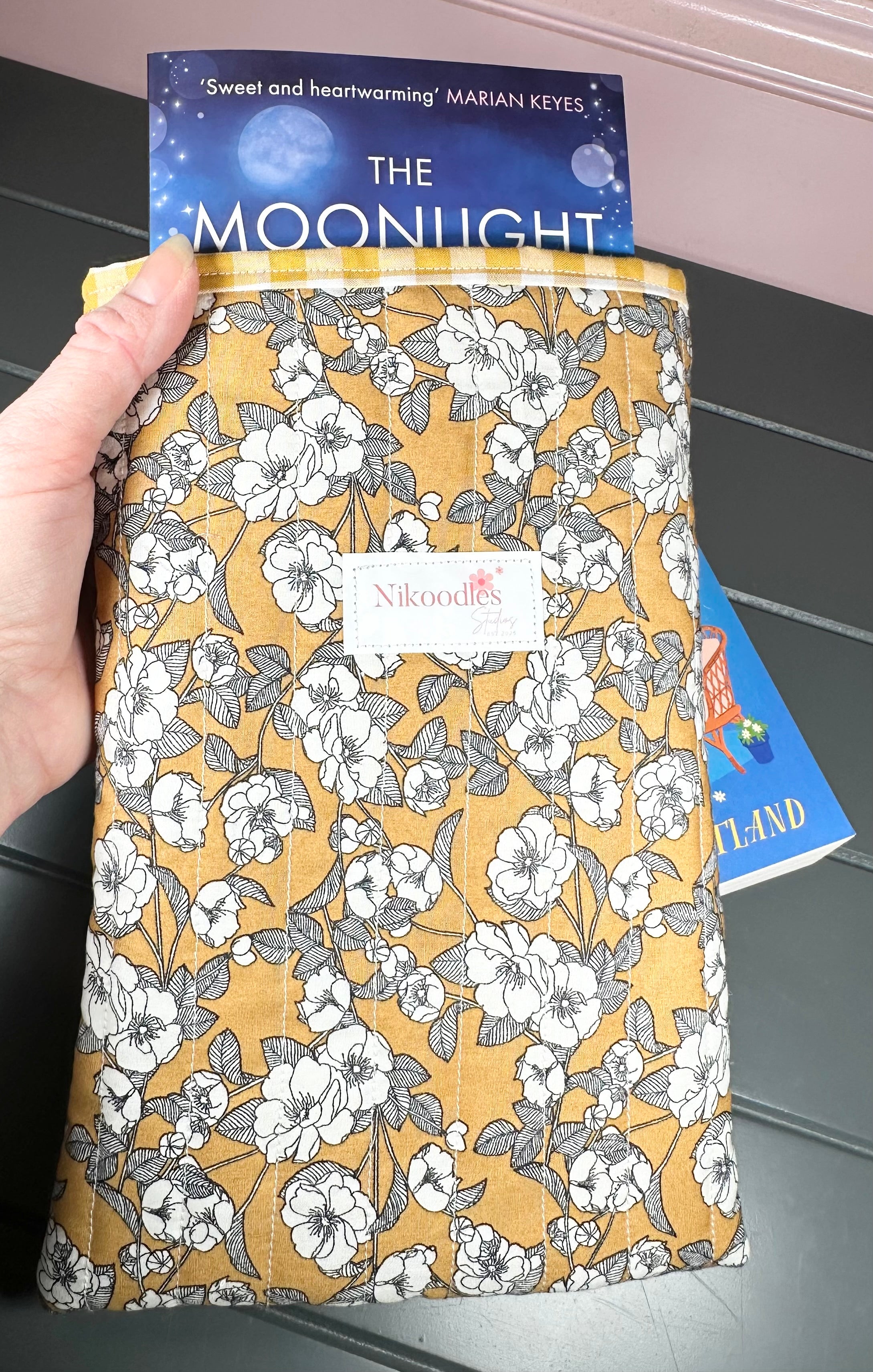 Floral mustard book sleeve