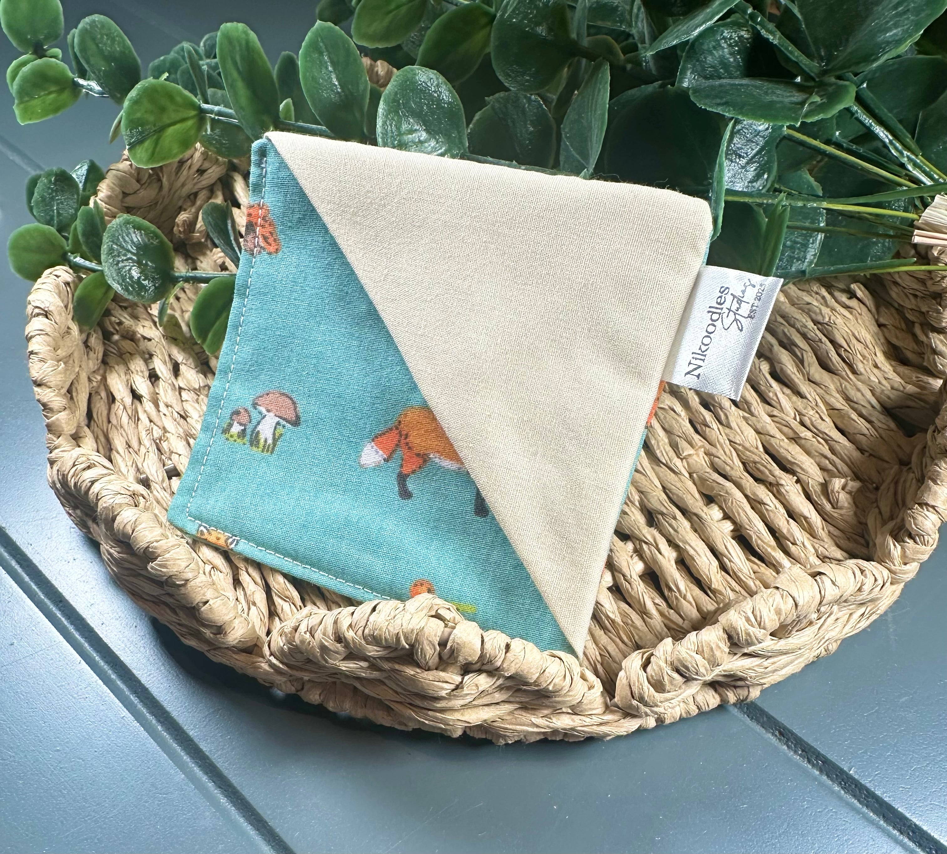 Fox and friends fabric corner bookmarks