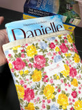 pink and yellow floral book sleeve