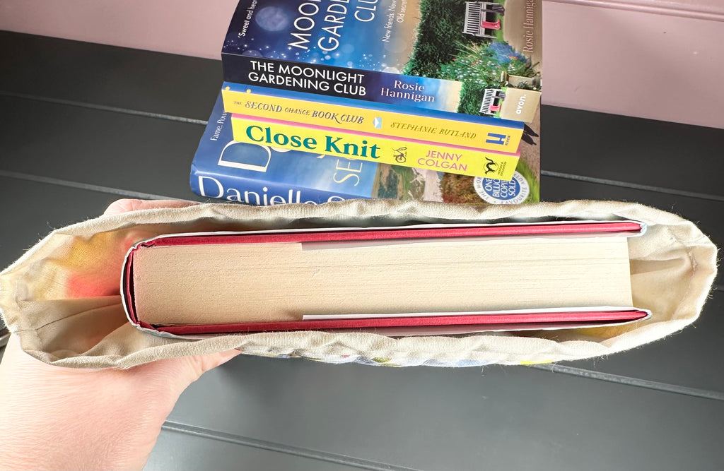 pink and yellow floral book sleeve
