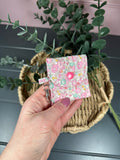 Pink floral quilted airpod case