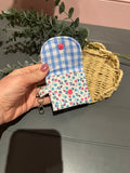 Pink and blue floral airpod case